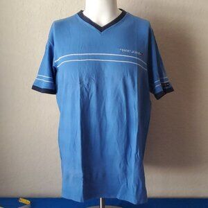 VTG Y2K Tommy Jeans brand blue mens shirt streetwear top